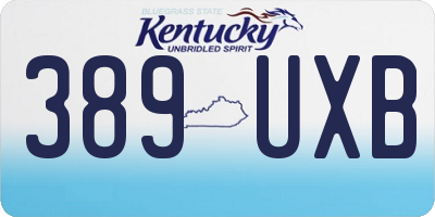 KY license plate 389UXB