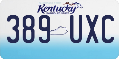 KY license plate 389UXC