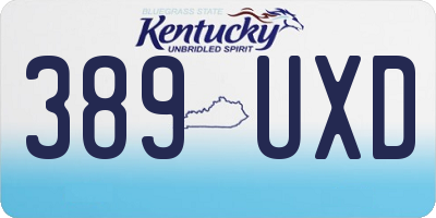 KY license plate 389UXD