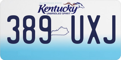 KY license plate 389UXJ