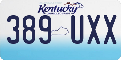 KY license plate 389UXX