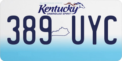 KY license plate 389UYC