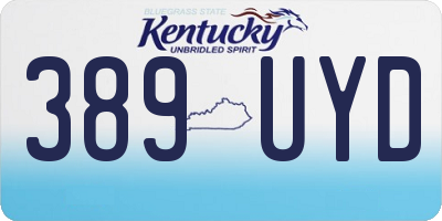 KY license plate 389UYD