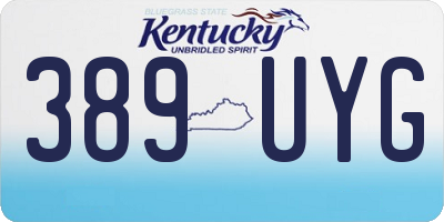KY license plate 389UYG