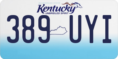 KY license plate 389UYI