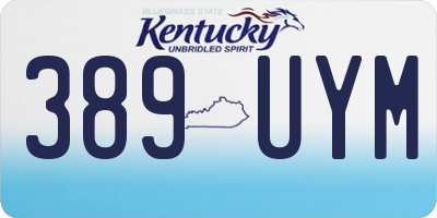 KY license plate 389UYM