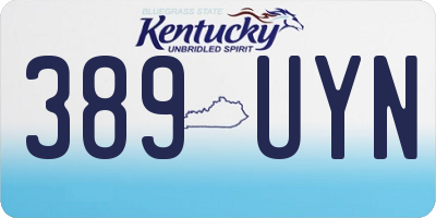 KY license plate 389UYN