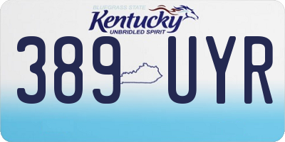 KY license plate 389UYR