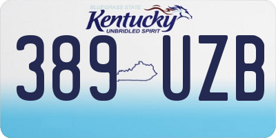KY license plate 389UZB