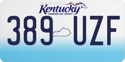 KY license plate 389UZF