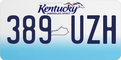 KY license plate 389UZH