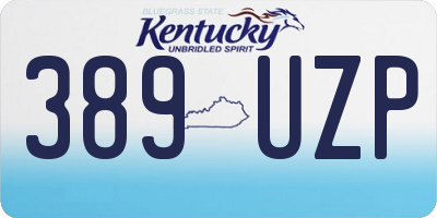 KY license plate 389UZP