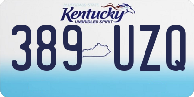 KY license plate 389UZQ