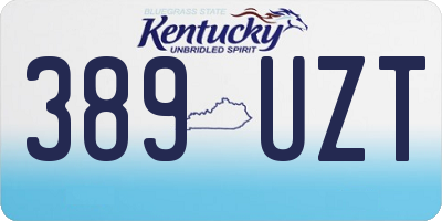 KY license plate 389UZT