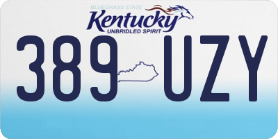 KY license plate 389UZY
