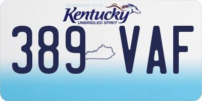 KY license plate 389VAF