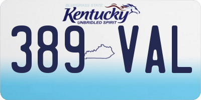 KY license plate 389VAL