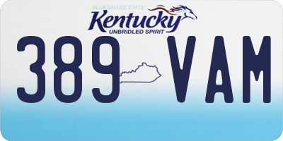 KY license plate 389VAM