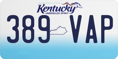 KY license plate 389VAP