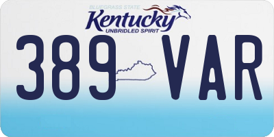 KY license plate 389VAR