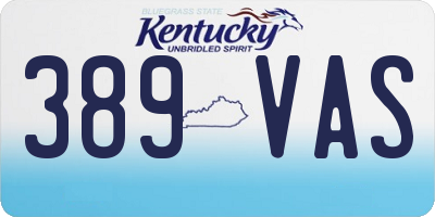 KY license plate 389VAS