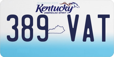 KY license plate 389VAT