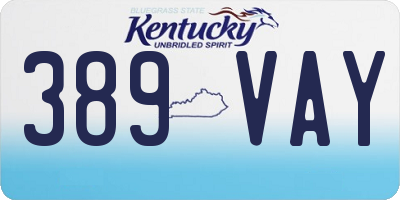 KY license plate 389VAY