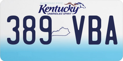 KY license plate 389VBA