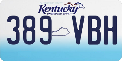 KY license plate 389VBH