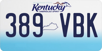KY license plate 389VBK