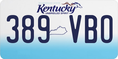 KY license plate 389VBO