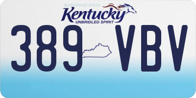 KY license plate 389VBV