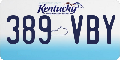 KY license plate 389VBY