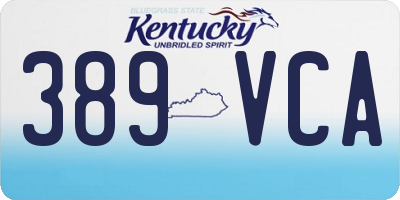 KY license plate 389VCA