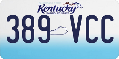 KY license plate 389VCC