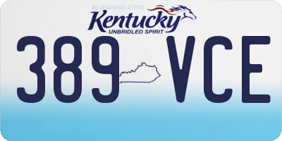 KY license plate 389VCE