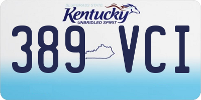 KY license plate 389VCI