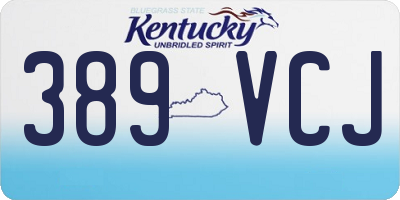 KY license plate 389VCJ