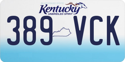 KY license plate 389VCK
