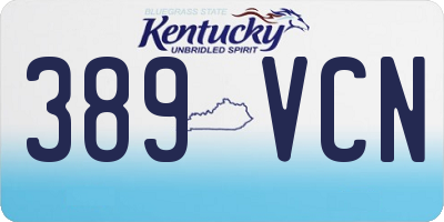 KY license plate 389VCN