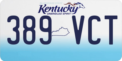 KY license plate 389VCT