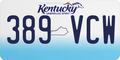 KY license plate 389VCW