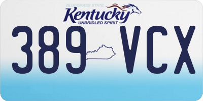 KY license plate 389VCX