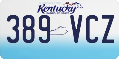 KY license plate 389VCZ