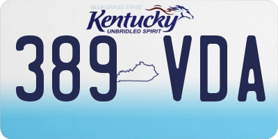 KY license plate 389VDA