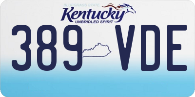 KY license plate 389VDE