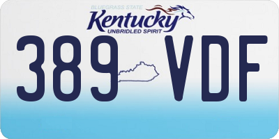 KY license plate 389VDF