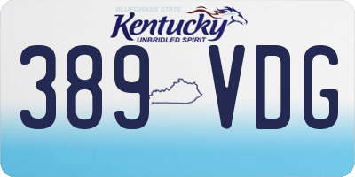 KY license plate 389VDG