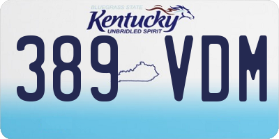 KY license plate 389VDM