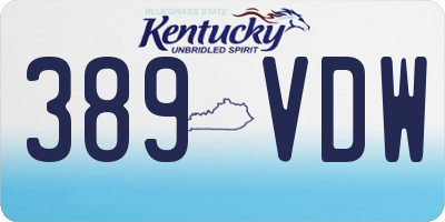 KY license plate 389VDW